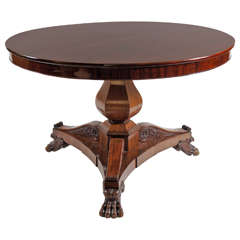 Fine French Charles X Mahogany Center Table, c. 1825