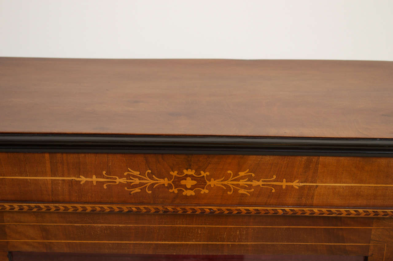 19th Century Walnut Inlaid Side Cabinet 1