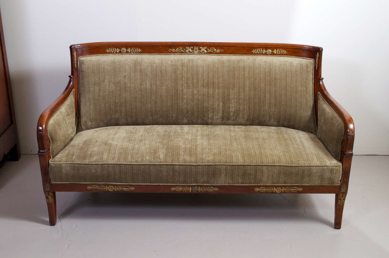 19th Century French Empire Mahogany Sofa