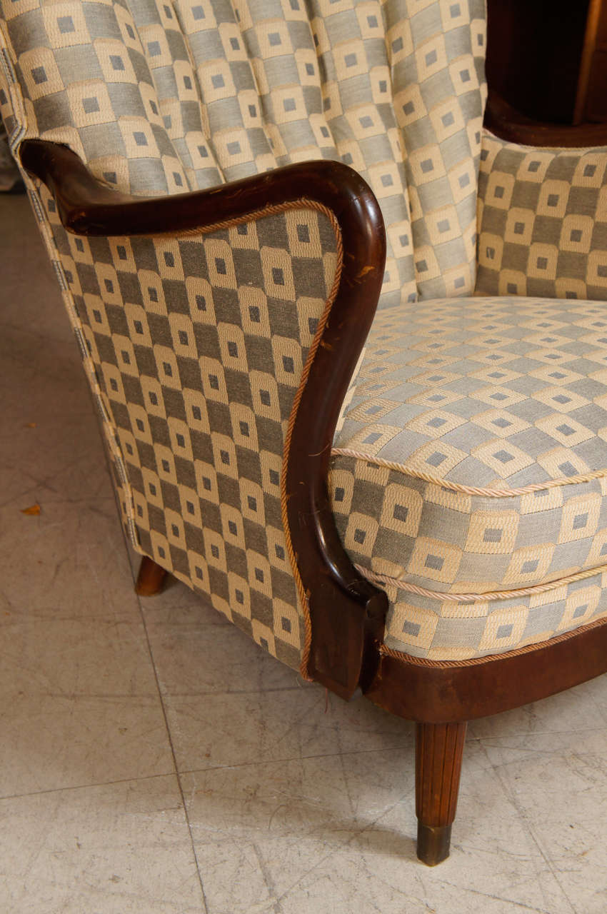 Pair of 1950s Upholstered Armchairs 1