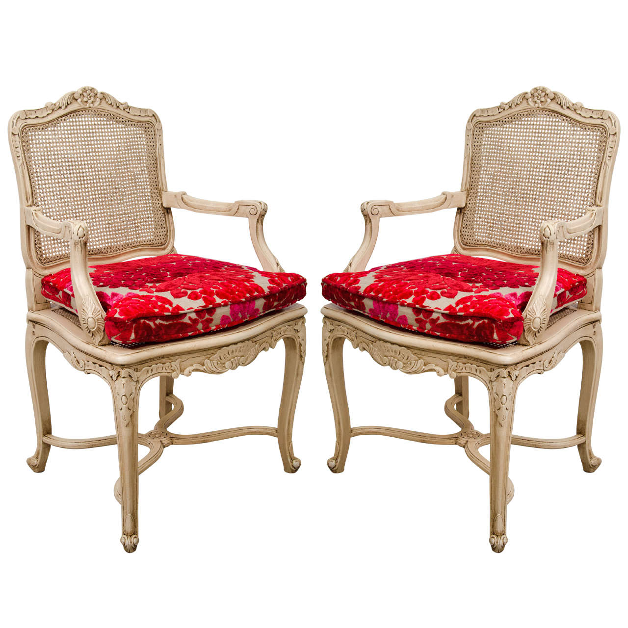 Pair of Louis XV Style Armchairs For Sale