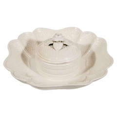 An 18th Century French Creamware Covered Dish