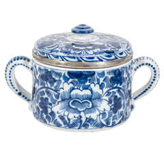 Dutch Delft Blue and White Porringer