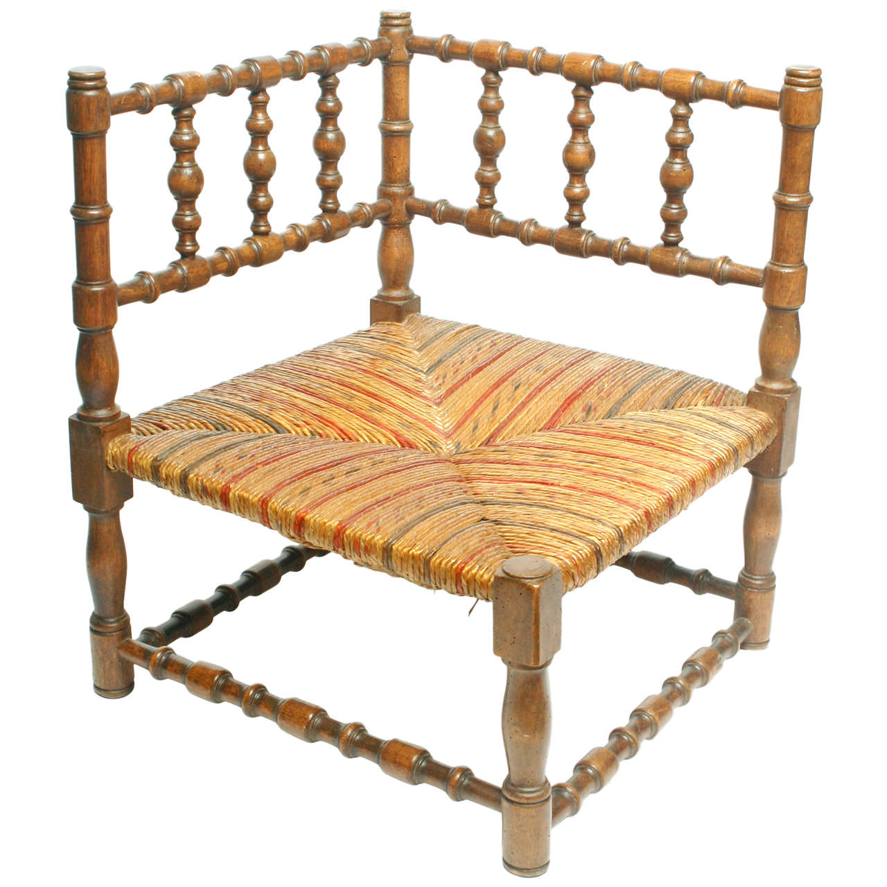 French Caned Corner Chair