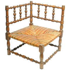 French Caned Corner Chair