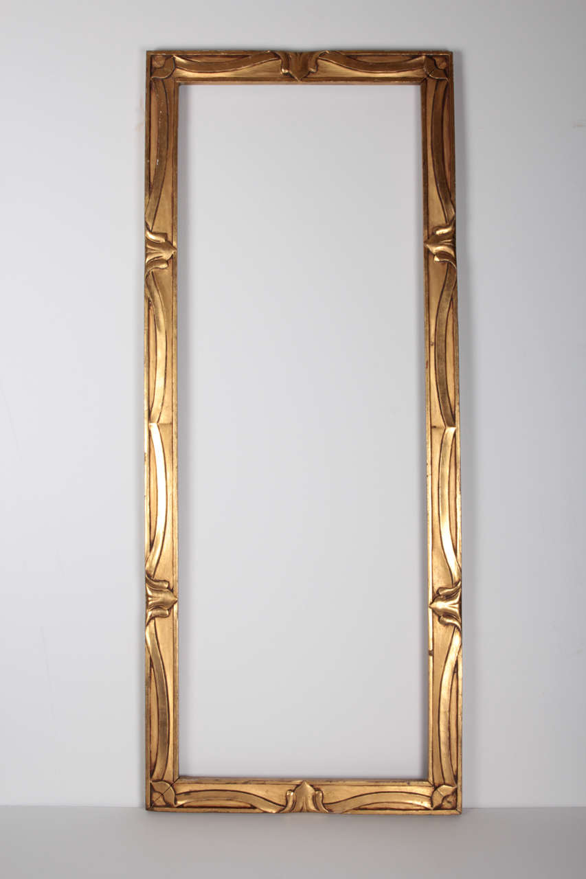 American Art Nouveau Carved Gilt Frame