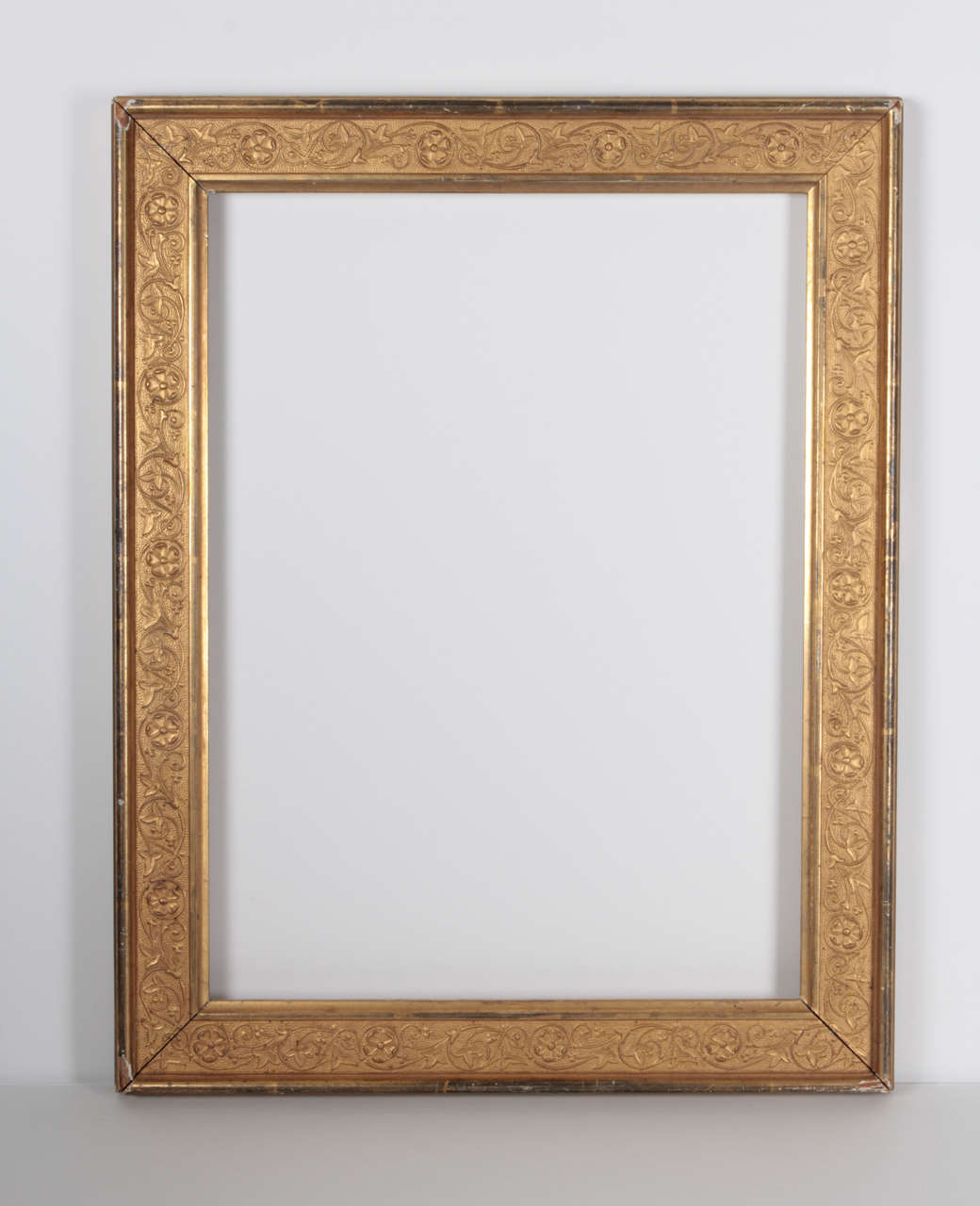 Early Victorian Mid-19th Century Gold Leaf and Composition Frame