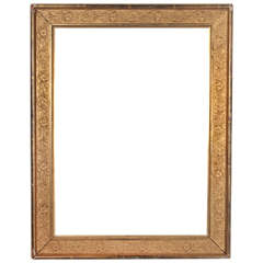 Antique Early Victorian Mid-19th Century Gold Leaf and Composition Frame