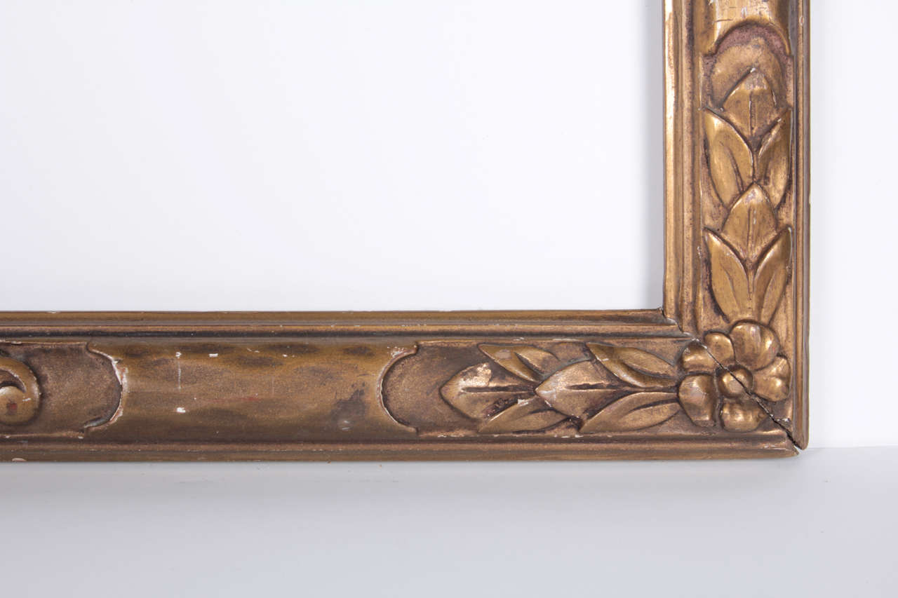 Arts and Crafts Carved and Gilded Arts & Crafts Era Frame, by Foster Bros. For Sale