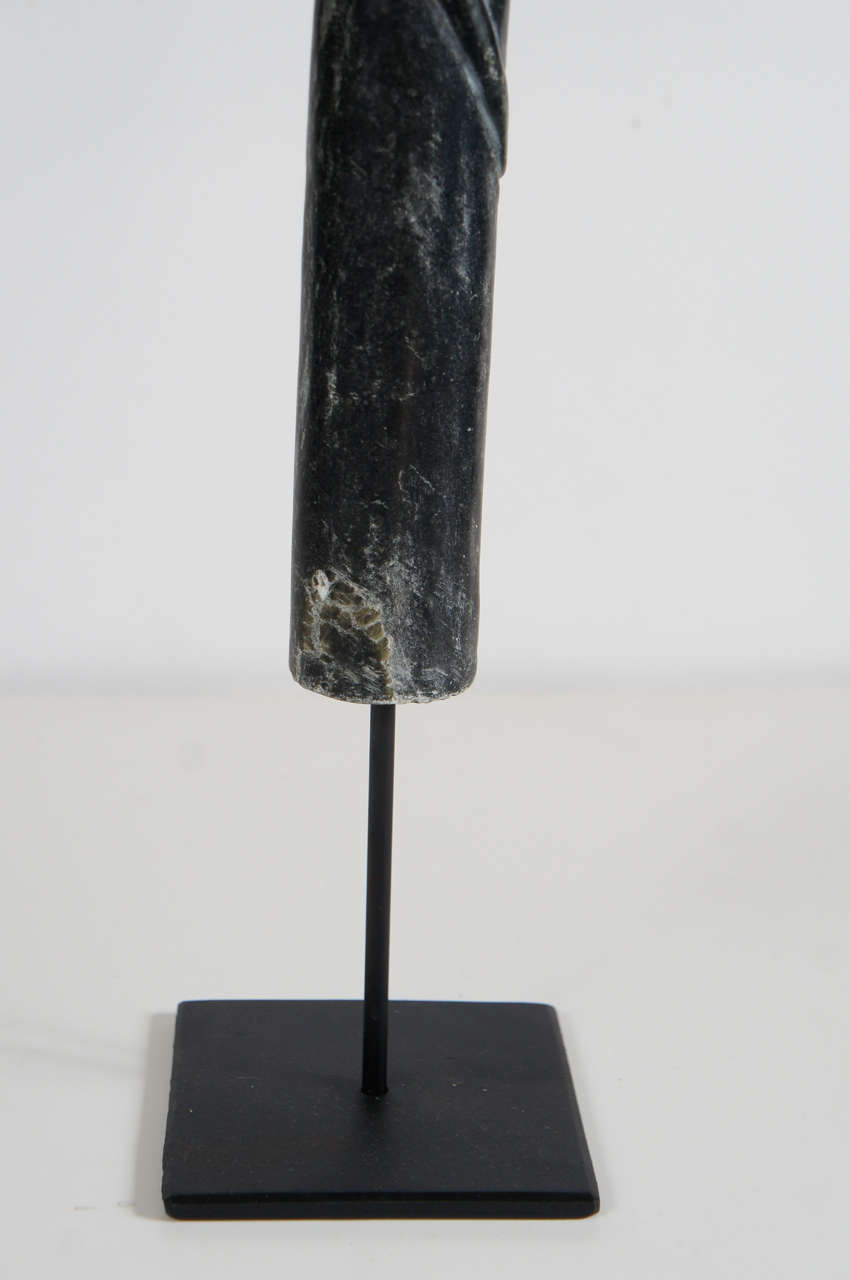 A Set of Carved Stone Penis Sculptures on Iron Stands 3