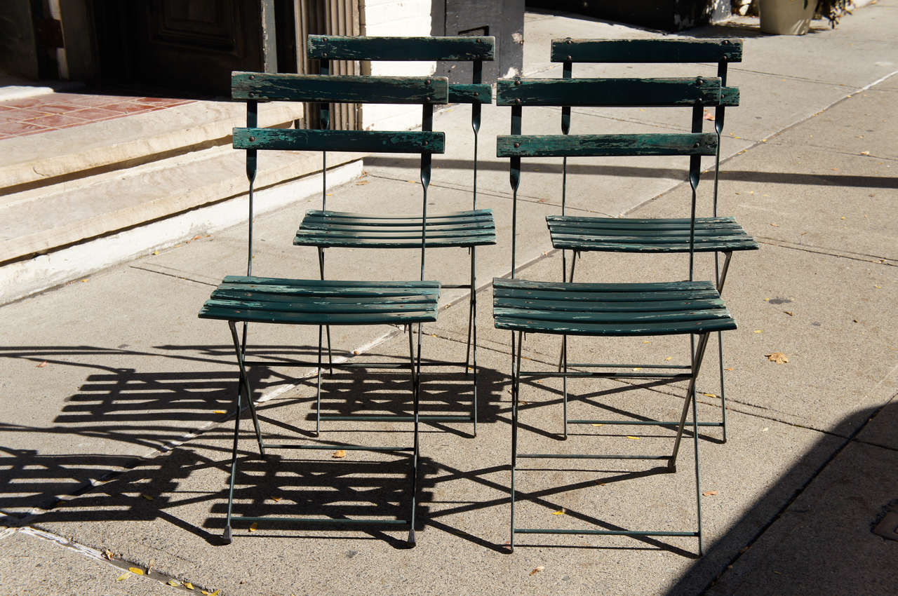 A Set of Four Vintage French Bistro Folding Chairs at 1stDibs vintage