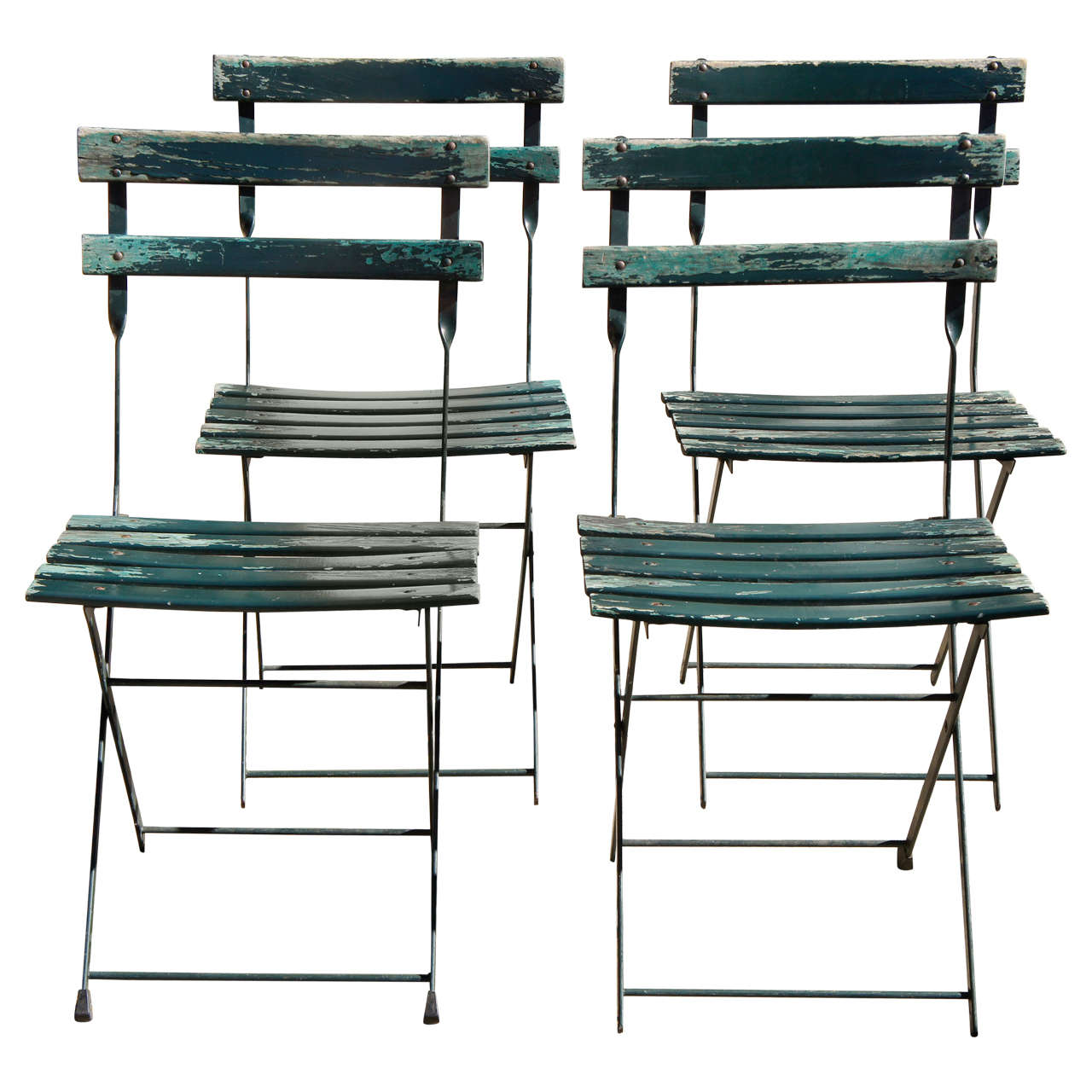 A Set of Four Vintage French Bistro Folding Chairs at 1stDibs vintage