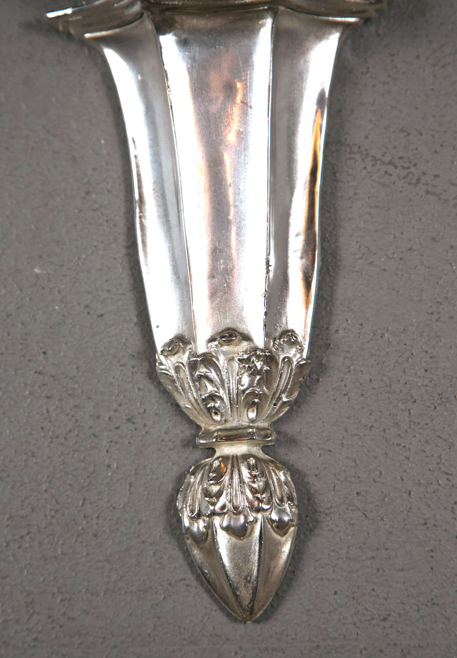 Silver Plate 8 pair of Caldwell sconces For Sale