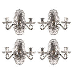 Set of 12 Silver Plated Caldwell Sconces