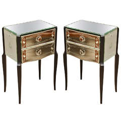 Pair of Mirrored Night Stands