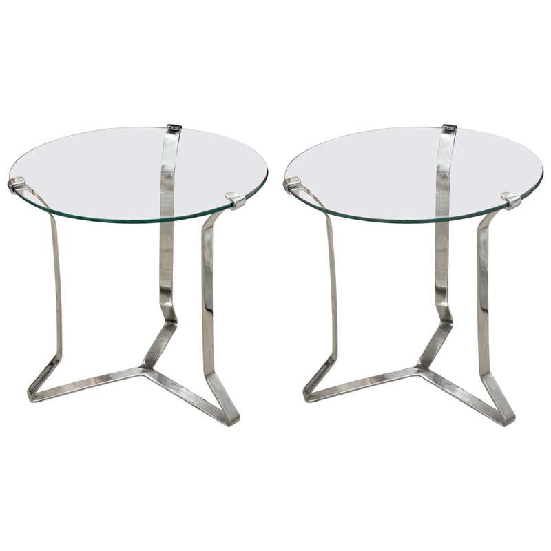 Pair of Wood Base Glass Triangular Top Tables at 1stDibs | noguchi ...