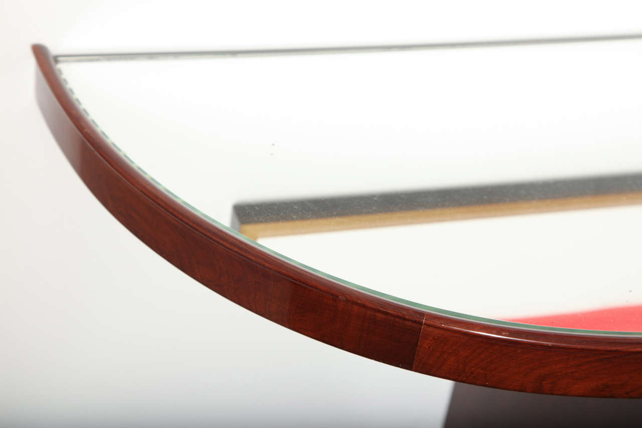 Demi-Lune Wall Mounted Console with Mirrored Top by Jules Leleu 1