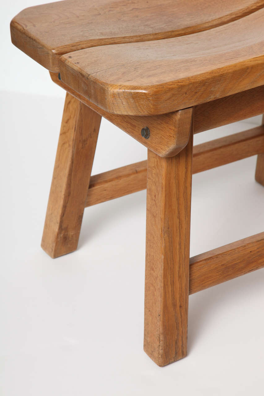 Oak Set of Four Mid-century Side Chairs, France, C. 1960 For Sale
