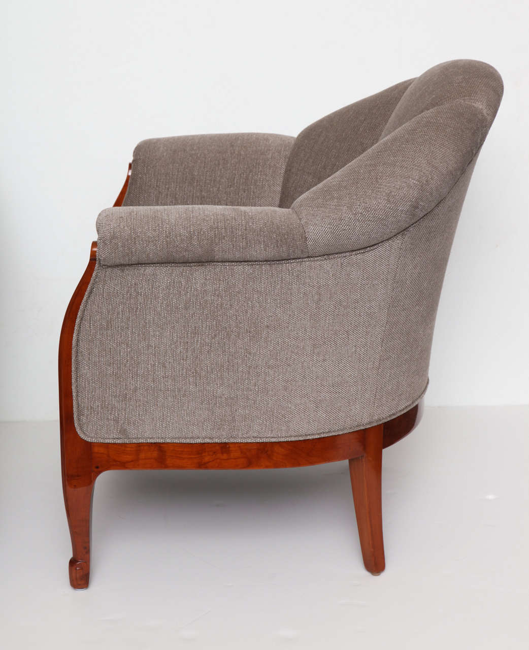 Mid-20th Century Pair of Fine and Rare Pearwood Armchairs by Louis Süe