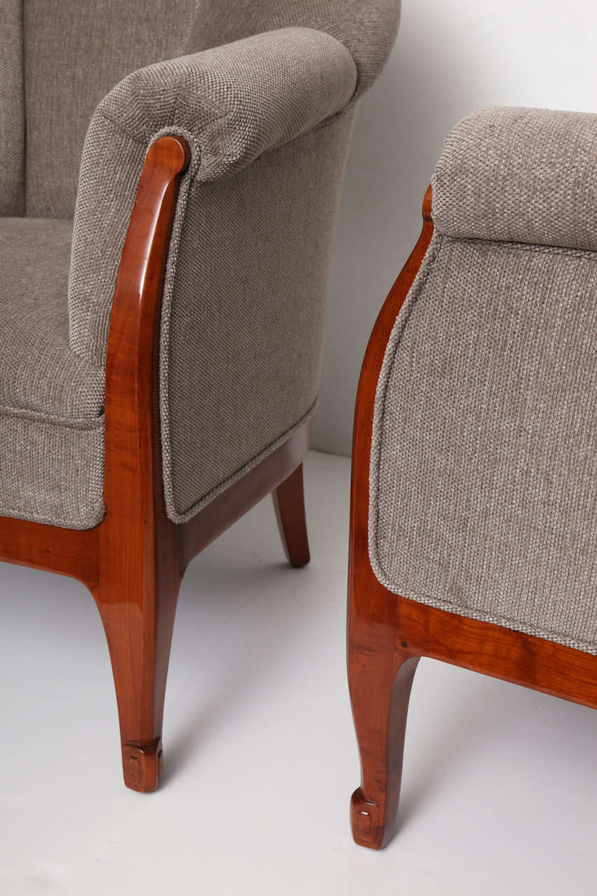 Pair of Fine and Rare Pearwood Armchairs by Louis Süe 1