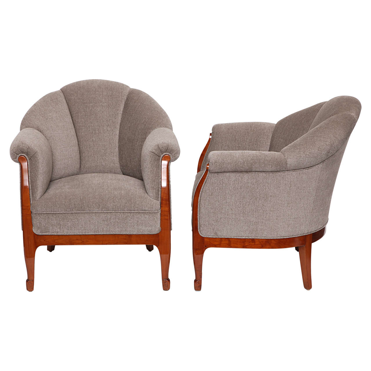 Pair of Fine and Rare Pearwood Armchairs by Louis Süe