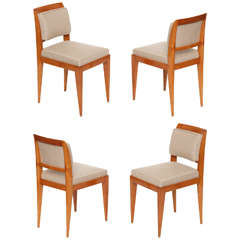 Vintage Set of Four Side Chairs Attributed to André Arbus