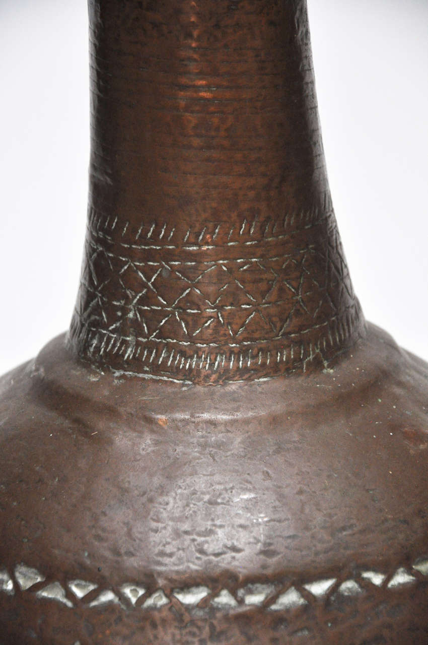 20th Century African Hammered Copper Water Jug