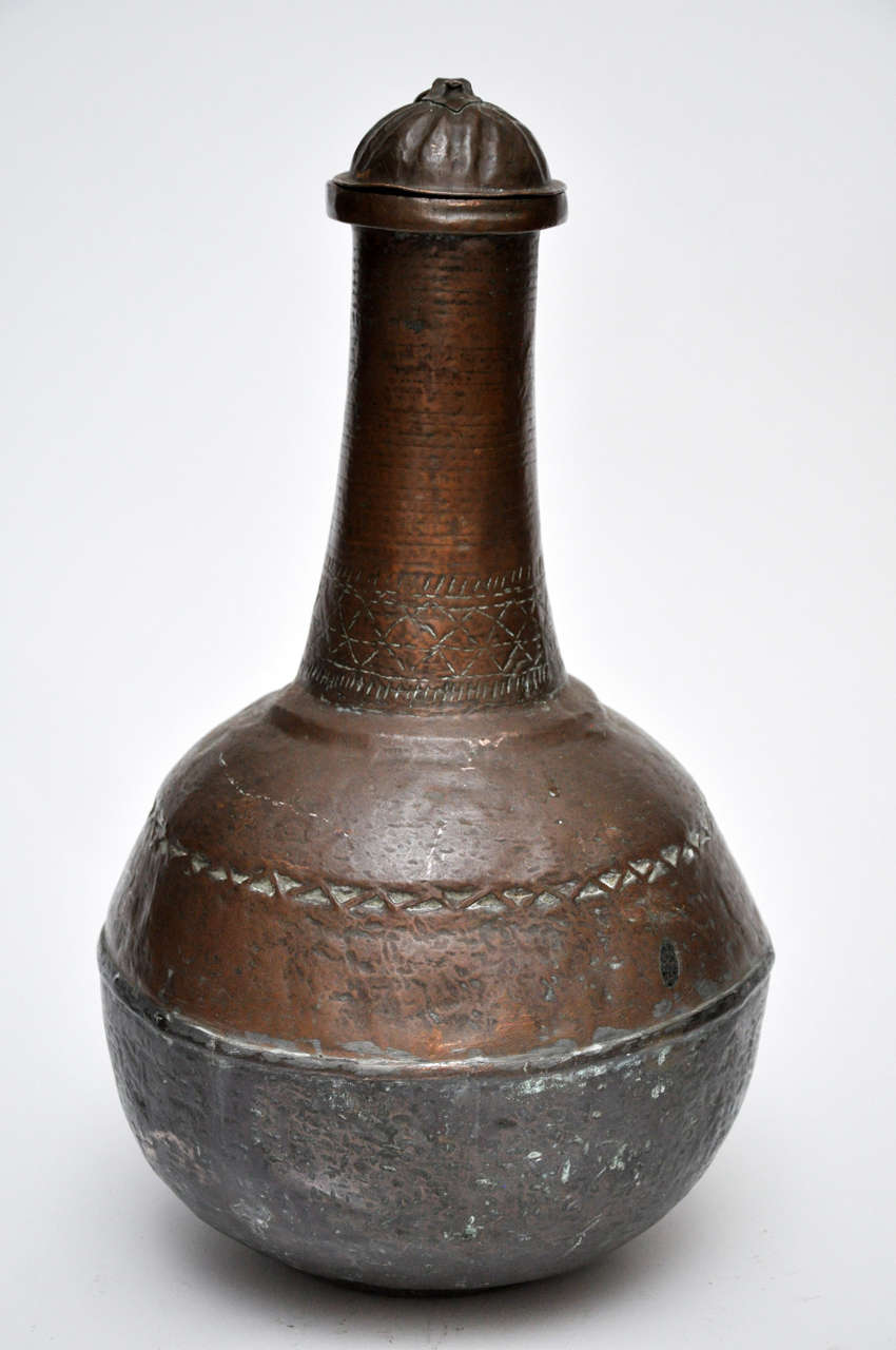 African Hammered Copper Water Jug 2