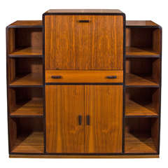 1930's mahogany and black secretary/bookshelf