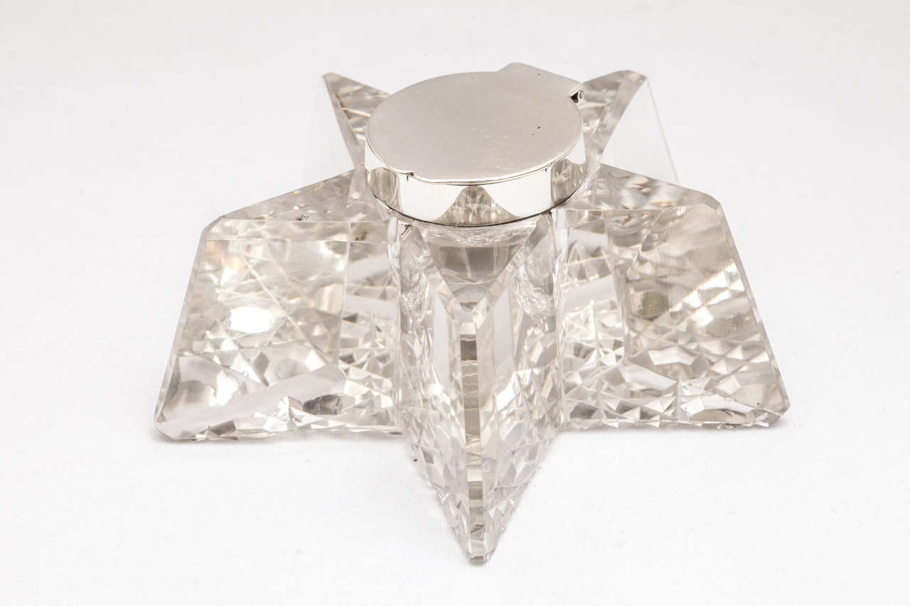 Unusual Victorian Sterling Silver-Mounted Crystal 