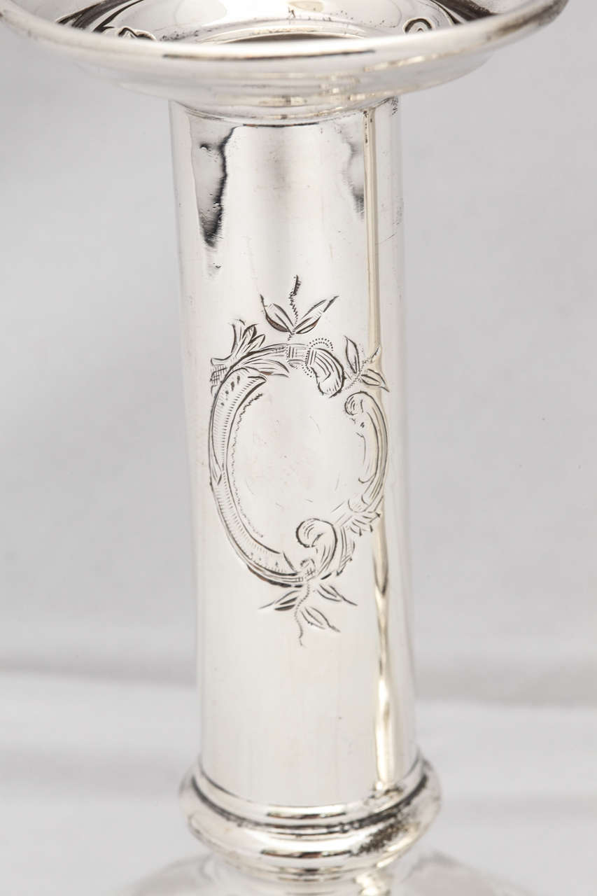 Edwardian Tiffany Sterling Silver Column-Form Candlesticks