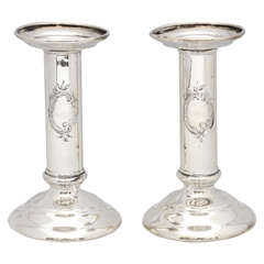 Antique Tiffany Sterling Silver Column-Form Candlesticks