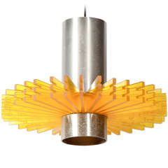 Vintage Orange Pendant Lamp by Claus Bolby