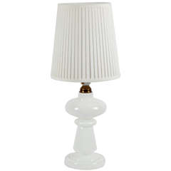 Vintage 1960s Glass White Table Lamp 5