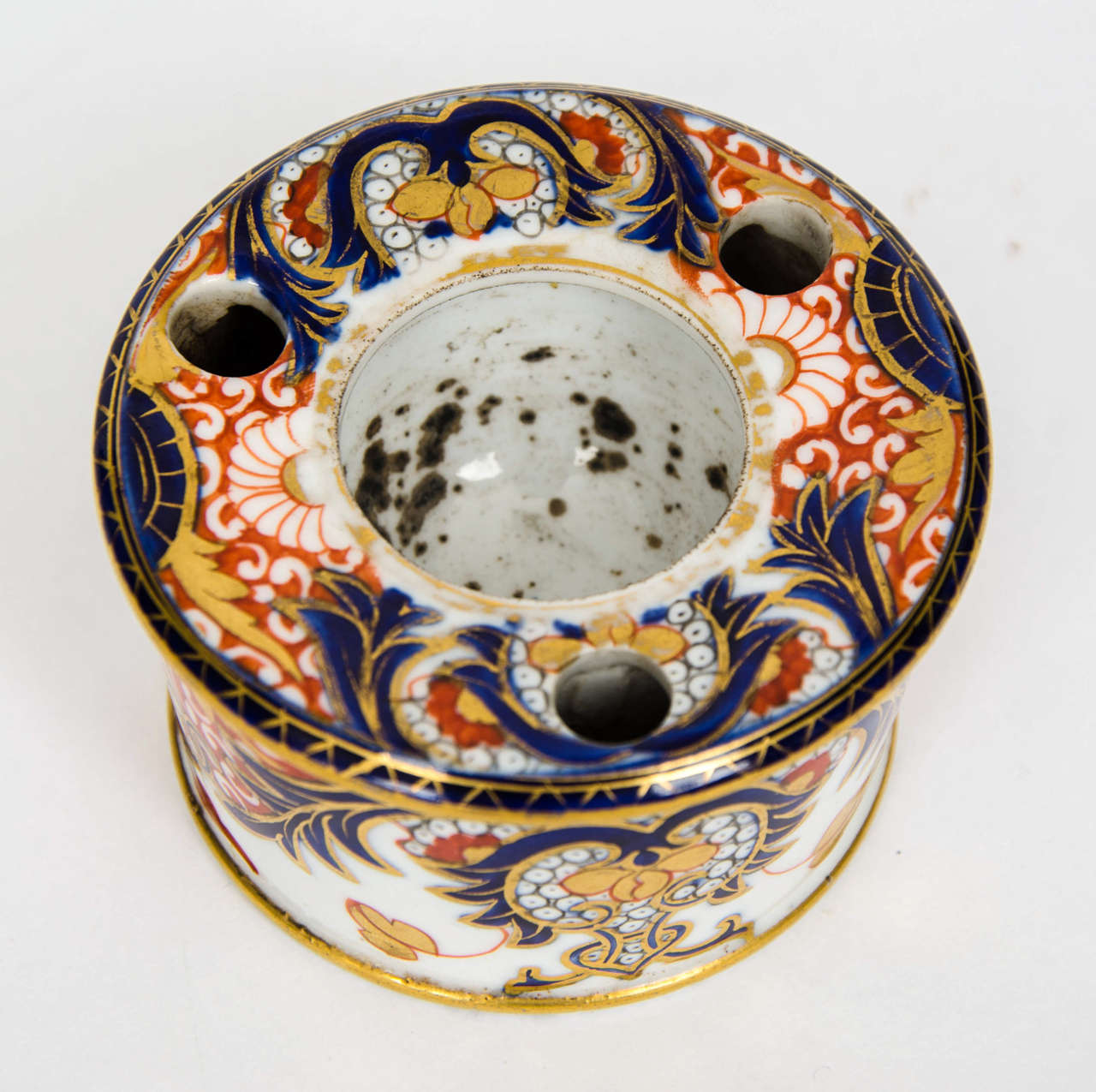 Rare, Georgian, Derby Inkwell, Porcelain, Kings Pattern,  circa 1815 In Excellent Condition In Lincoln, Lincolnshire