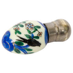 Antique James Macintyre, Egg shaped, PERFUME or SCENT BOTTLE, Hand painted, circa 1875