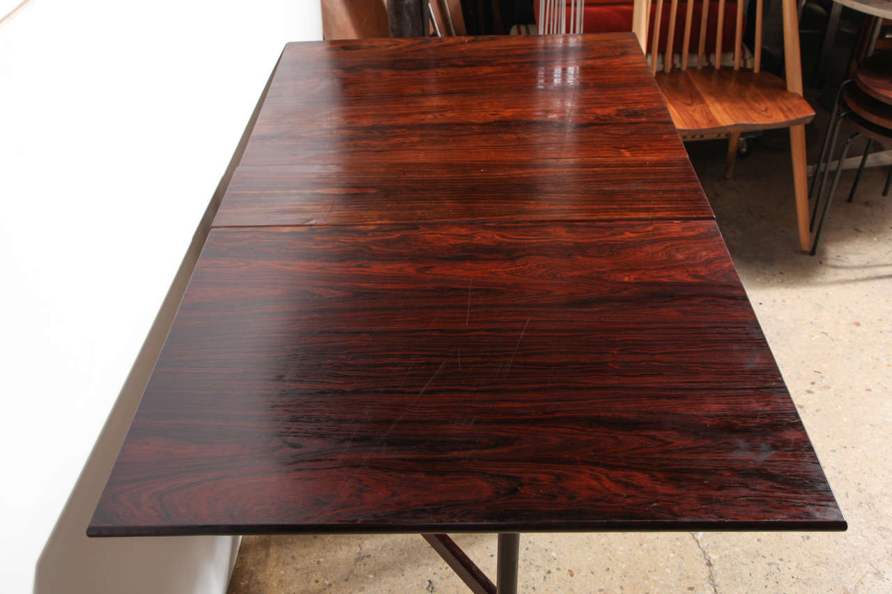 American Compact, Folding Danish Rosewood Drop-Leaf Dining Table