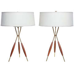 pair of Gerald Thurston "Tripod" Lamps