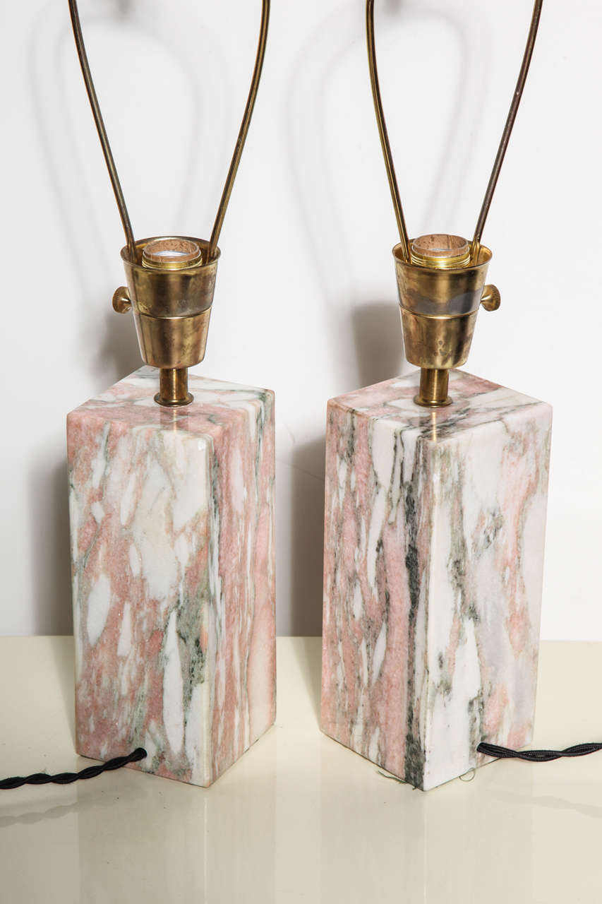 Mid-Century Modern pair of 1950's Vermont Marble Co. Table Lamps