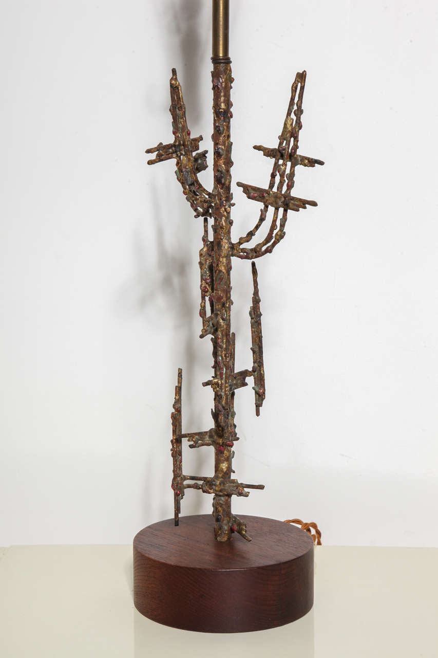 italien Grande lampe de bureau Bronzed Tree de Marcello Fantoni pour Raymor, années 1960 en vente