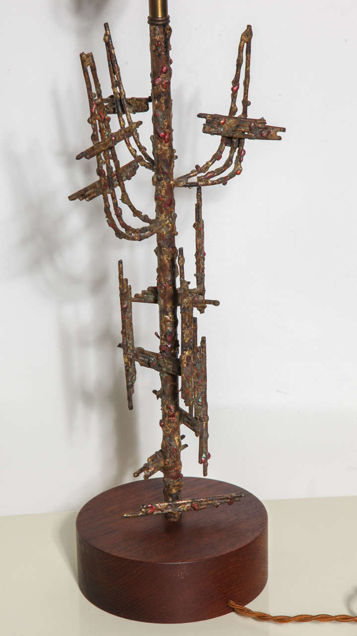 Noyer Grande lampe de bureau Bronzed Tree de Marcello Fantoni pour Raymor, années 1960 en vente
