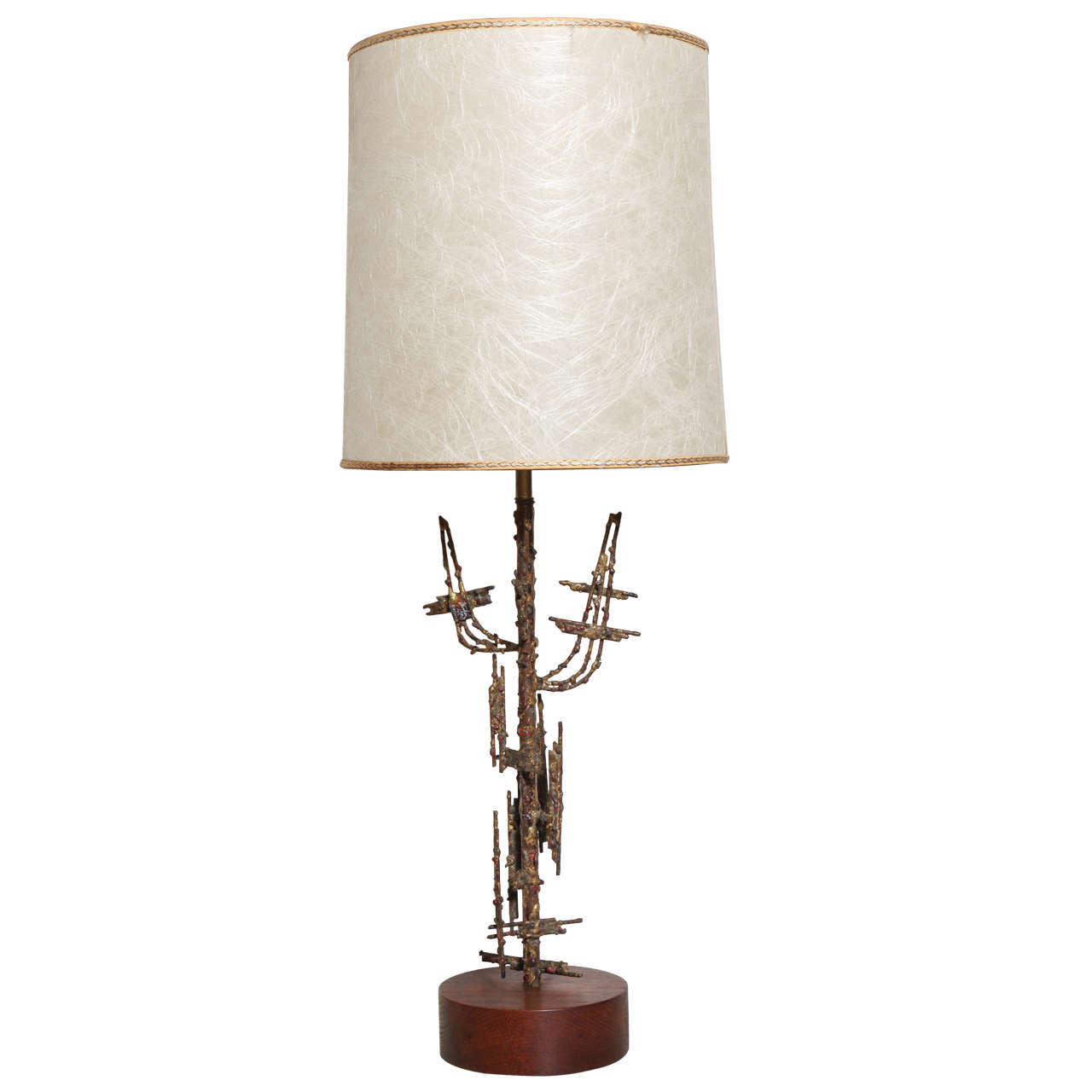 Tall Marcello Fantoni for Raymor "Bronzed Tree" Table Lamp, 1960s For Sale
