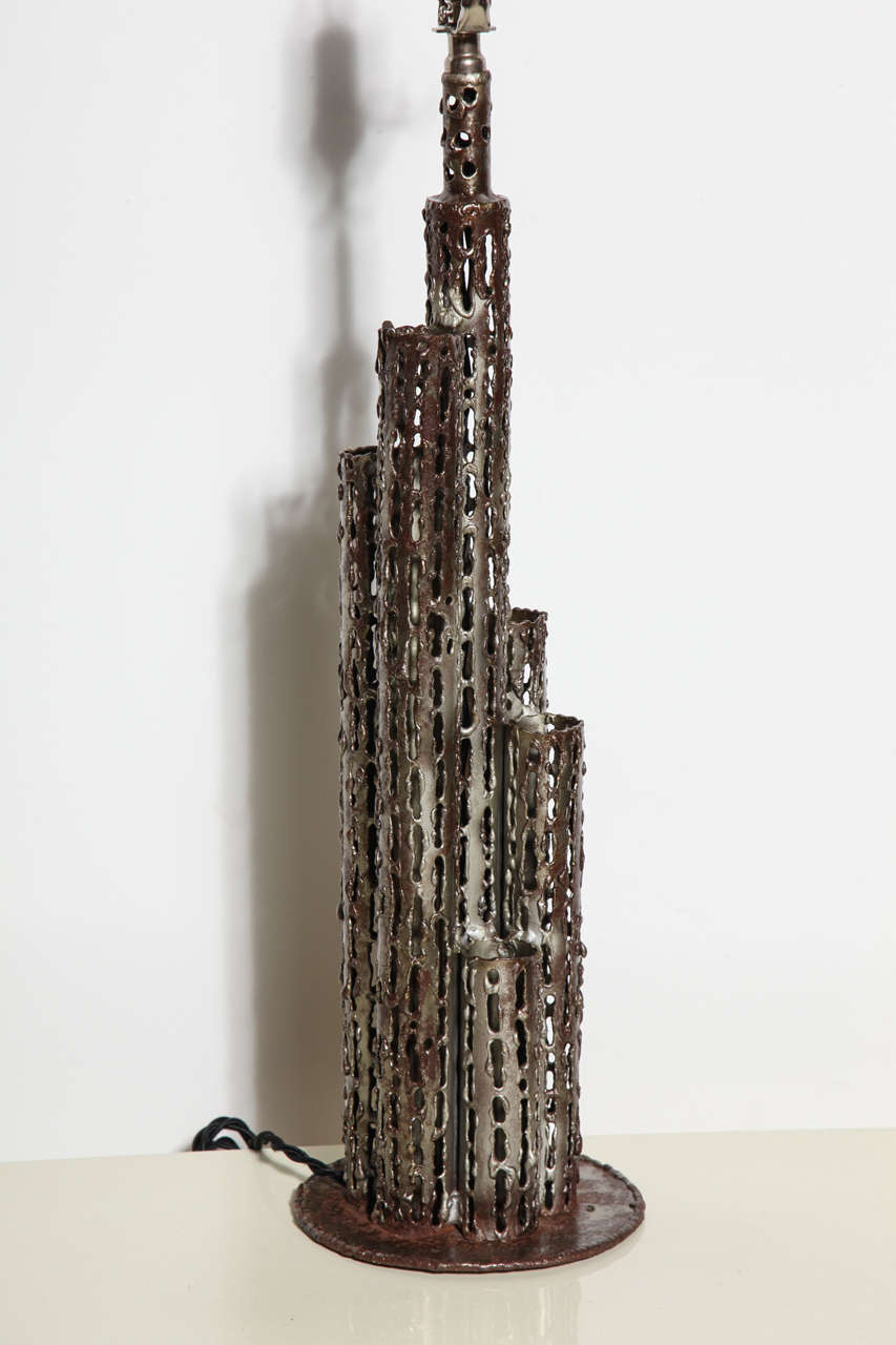 Tall Marcello Fantoni Bronzed Brass Brutalist 