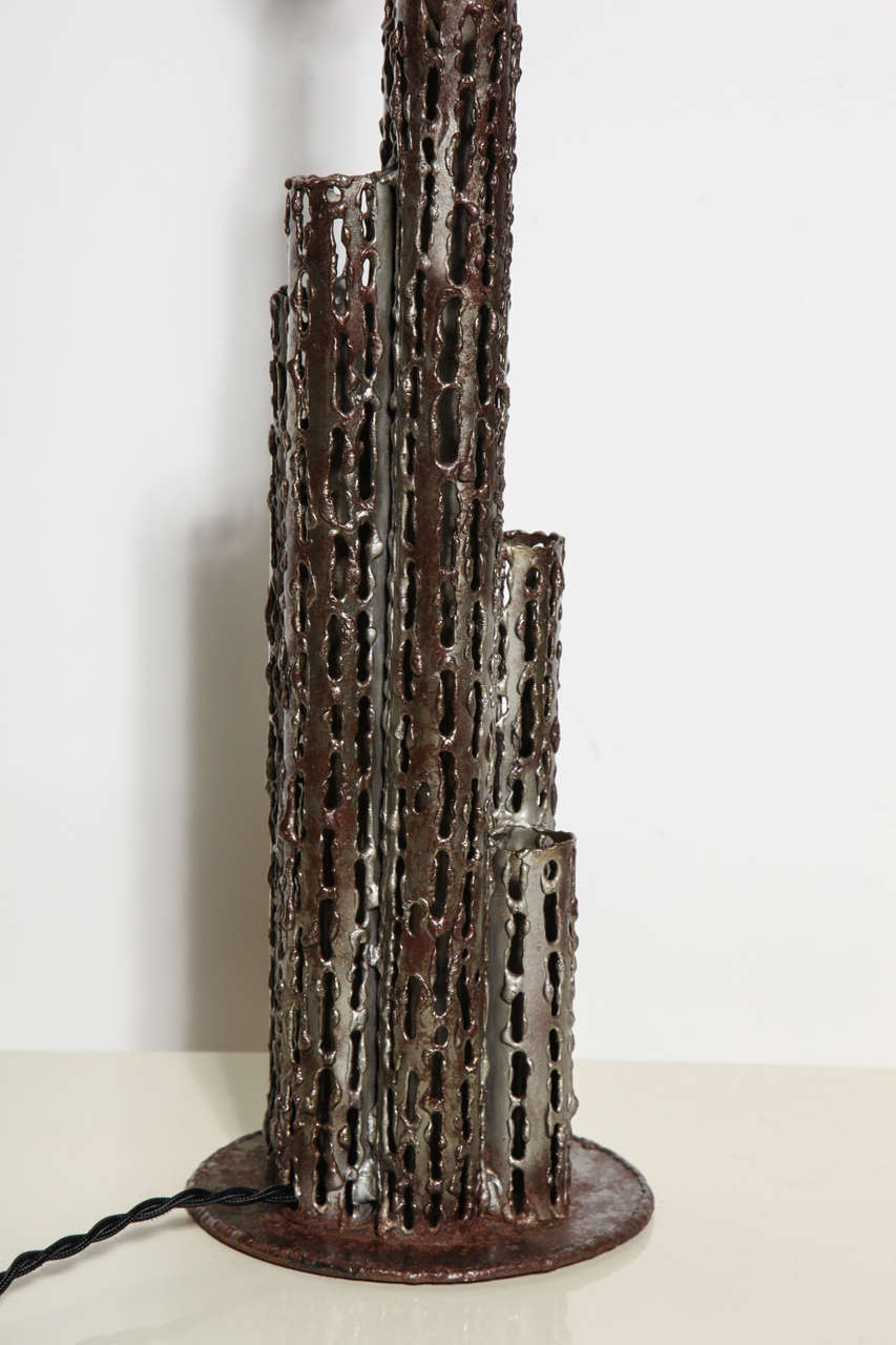 Mid-20th Century Tall Marcello Fantoni Bronzed Brass Brutalist 