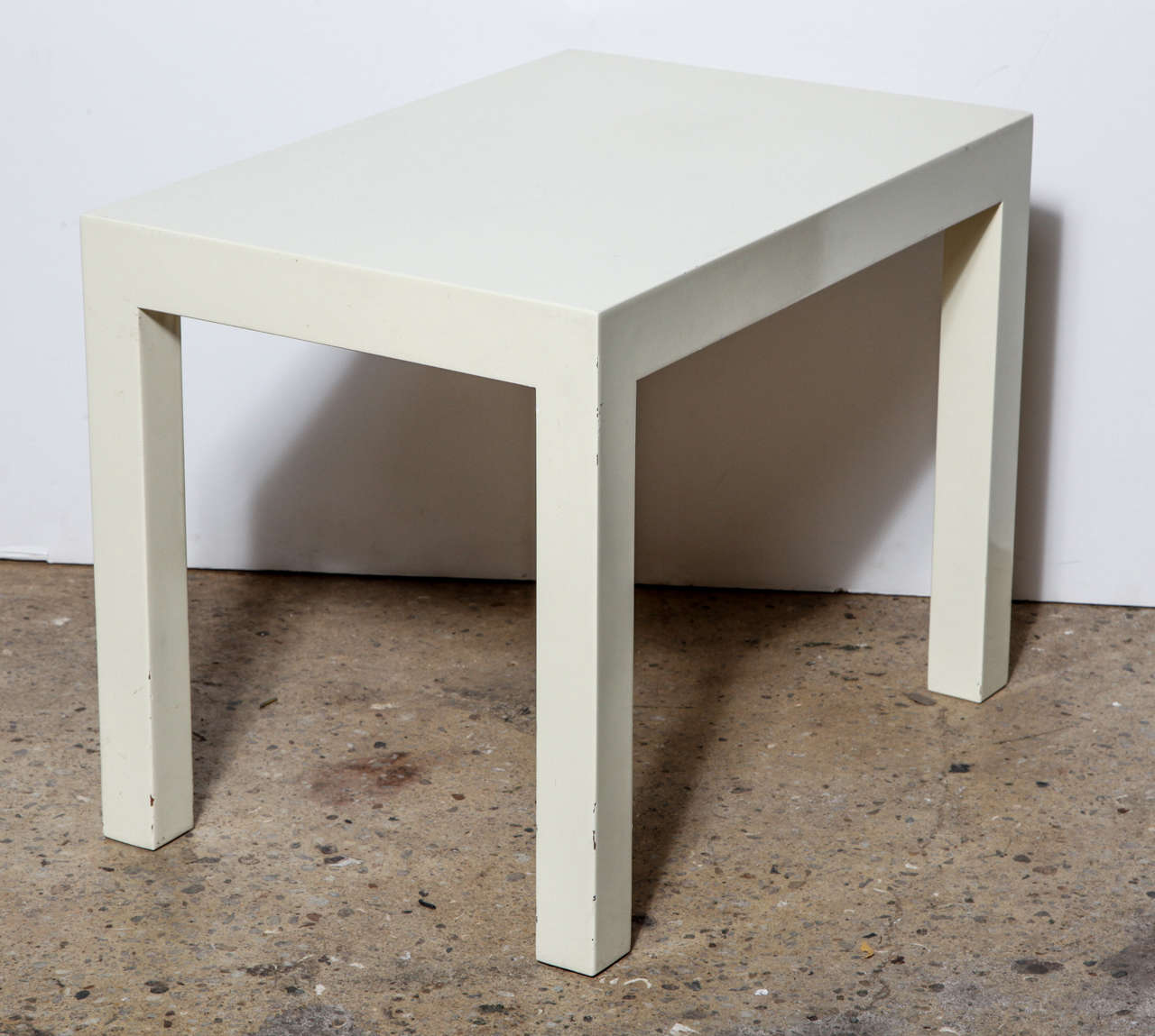 Pair of OffWhite Rectangular Parsons Tables by Intrex, 1970s For Sale at 1stDibs