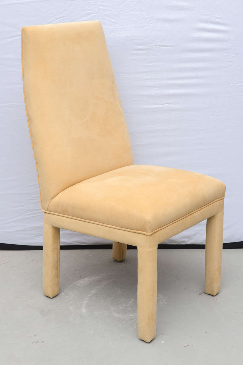 Mid-Century Modern Tri Mark Dining Chairs, Set of Eight in Ultra Suede, USA, 1970s