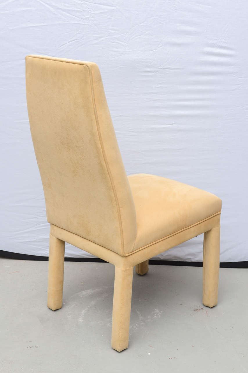 Tri Mark Dining Chairs, Set of Eight in Ultra Suede, USA, 1970s In Good Condition In Miami, FL