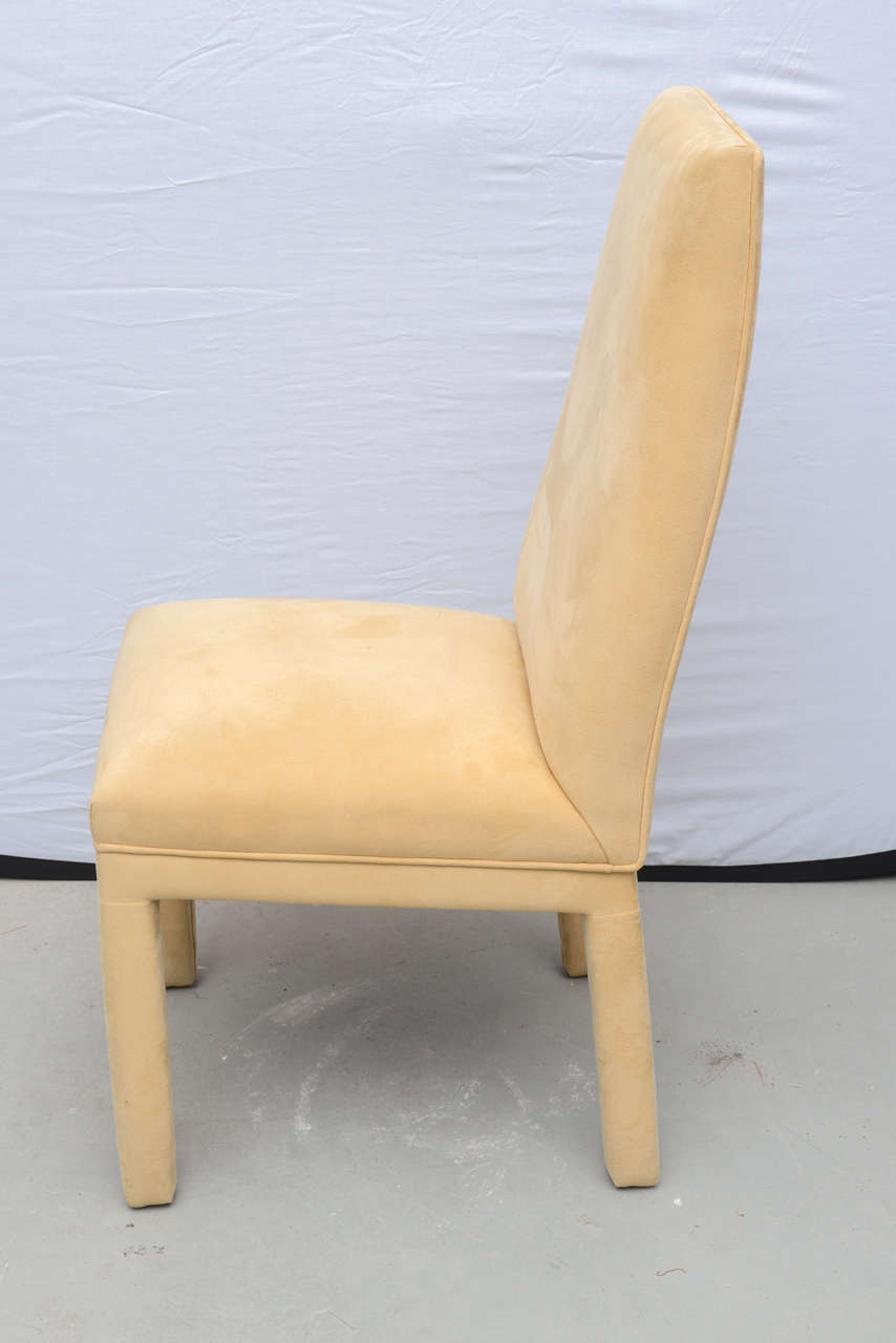 Fabric Tri Mark Dining Chairs, Set of Eight in Ultra Suede, USA, 1970s