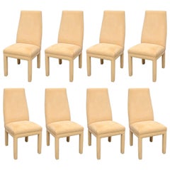 Tri Mark Dining Chairs, Set of Eight in Ultra Suede, USA, 1970s
