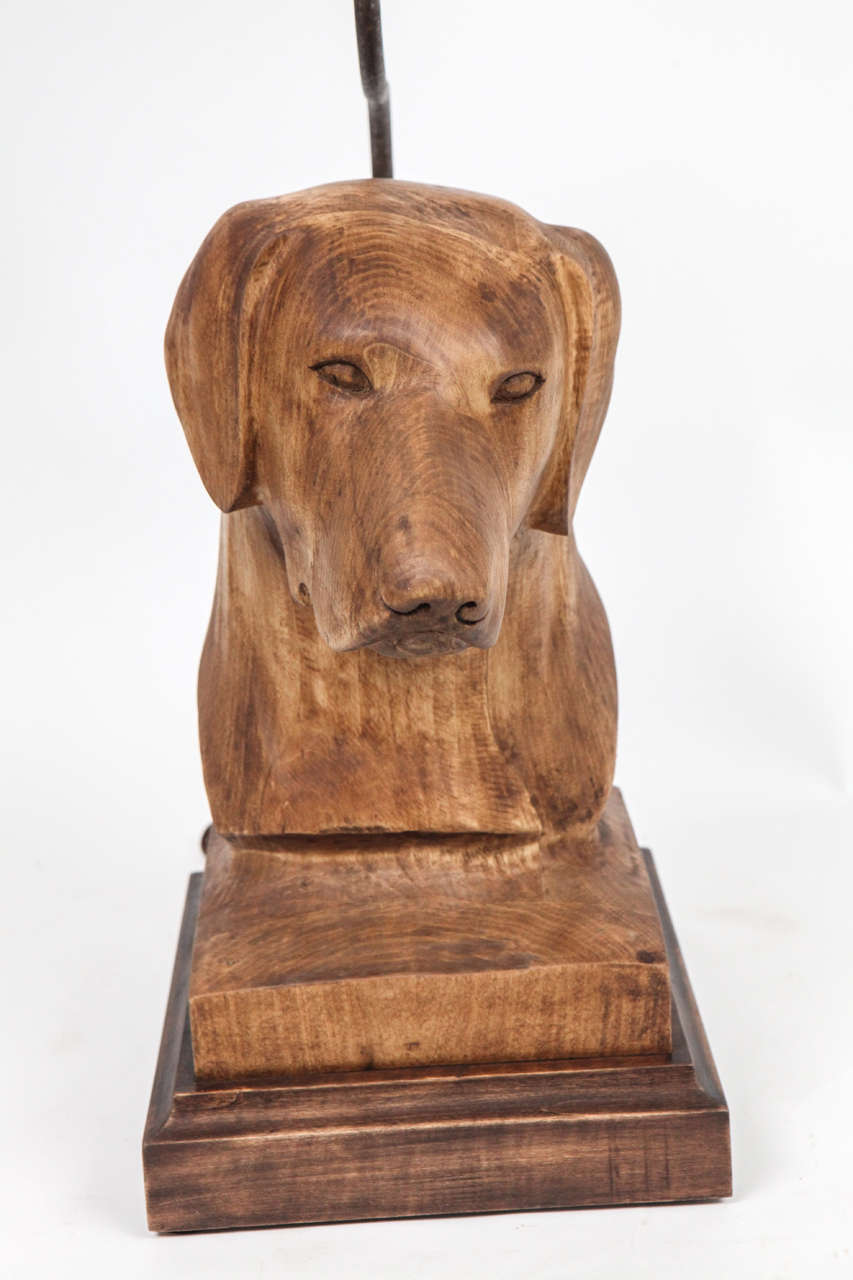 American Limited Edition Jefferson West Private Label Dog Lamp For Sale